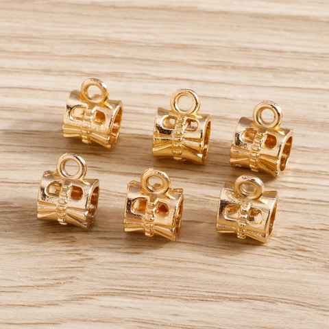 Connettore Ciondolo Cavo Galvanizzato in Metallo Minimalista Oro Tubo Geometrico Risultati per Creazione Gioielli DIY