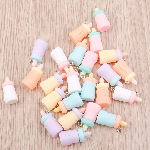 DIY Jewelry Making Resin Cute Baby Bottle Pendants Cartoon Food Play Charms For Keychain Necklaces Earring Handcrafted Materials