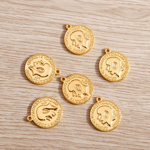Pendants Monnaie Géométriques Vintage Alliage Galvanisé Relief Portrait Cheval Breloques Pour Fabrication Bijoux DIY
