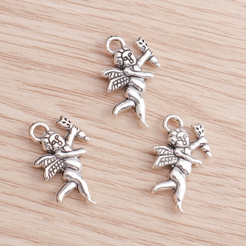 Ciondoli Angelo Cupido in Lega di Argento Antico per Gioielli Fai da Te Collane Charms Accessori per Artigianato