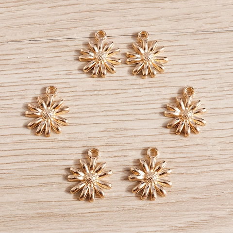 Legierung Galvanisiert Gänseblümchen Blume Anhänger DIY Schmuckzubehör Gold Floral Anhänger Für Schlüsselanhänger Bastelprojekte
