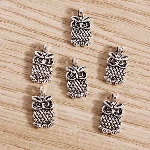 Vintage Altsilber Legierung Eule Anhänger Distressed Metall Charms Für DIY Schmuckherstellung Zubehör Handwerk Dekoration