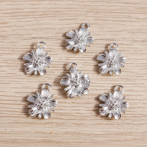 Ciondoli a Forma di Margherita in Lega Argento Ciondoli Floreali Botanici per Fai da Te Collana Bracciale Orecchini Accessori Gioielli