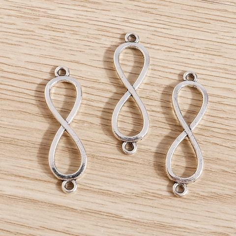 Alloy Infinity Symbol Pendants Infinity Double Loop Connectors DIY Jewelry Making Findings Silver Tone Charms Accessory