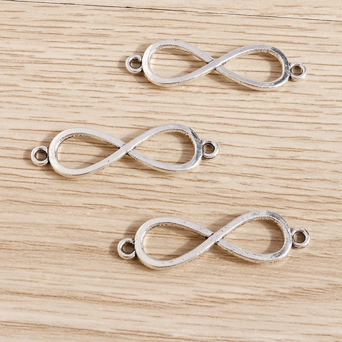 Alloy Infinity Symbol Pendants Infinity Double Loop Connectors DIY Jewelry Making Findings Silver Tone Charms Accessory