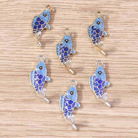 Alloy Koi Fish Pendant Drip Oil Enamel Carp Charms DIY Jewelry Making Accessories For Keychain Handbag Hanging Decor