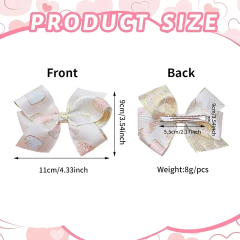 Süße Song Brokat Jacquard Herz Schleife Haarklammer Goldprägung Krokodilklemme Mädchen Kinder Party Haarschmuck