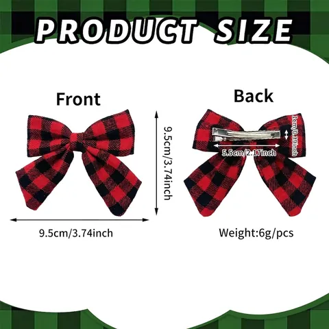 Vintage Karo Bogen Haarspangen Für Kinder Britischer Stil Buffalo Check Stoff Krokodilklemmen Kleinkind Mädchen Haarschmuck