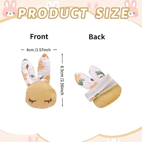 Easter Rabbit Hair Clips Fabric Cotton Stuffed Bunny Floral Ears Duckbill Clips Handmade Toddler Girls Kids Hair Accessories