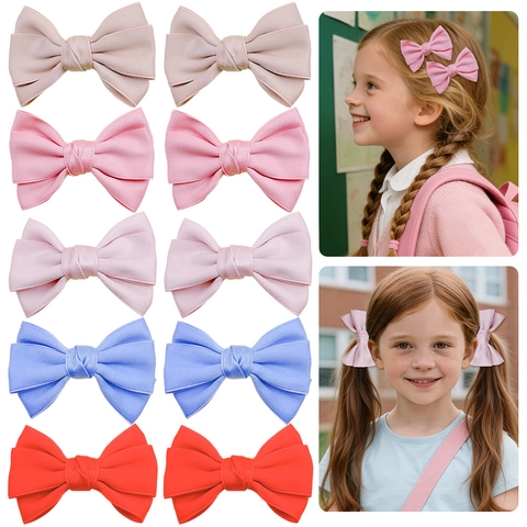 Pinzas Para El Cabello Con Lazo Hechas A Mano Para Niñas Accesorios Para El Cabello De Princesa Lazos De Tela Para Niños Regalo