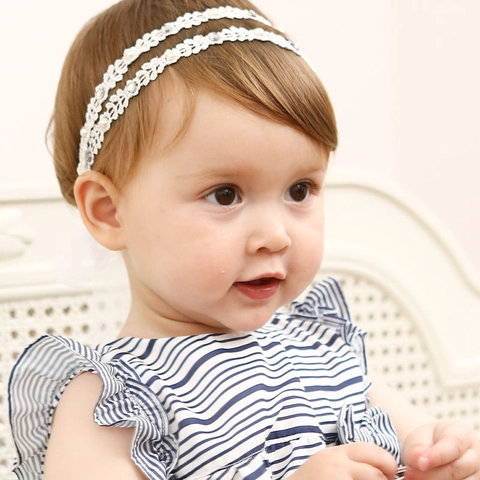 Baby Lace Flower Headband Cute Princess Infant Hair Band Sweet Solid Color Bow Knot Headpiece For Newborn Photography Wedding Party Accessories