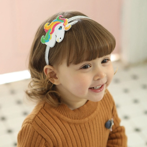 Kinderen Borduurwerk Eenhoorn Flamingo Stof Haarspeldjes Hoofdbanden Fonkelende Zilveren Glitter Haaraccessoire Meisjes