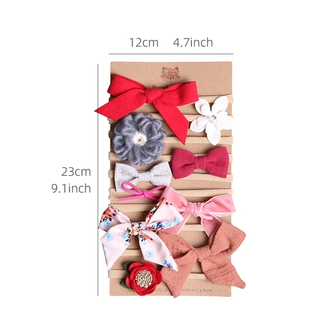 Fasce per Capelli da Neonato in Morbido Nylon Con Fiocco Fatto a Mano e Accessori Floreali Elastici per Fotografia Bambini Set