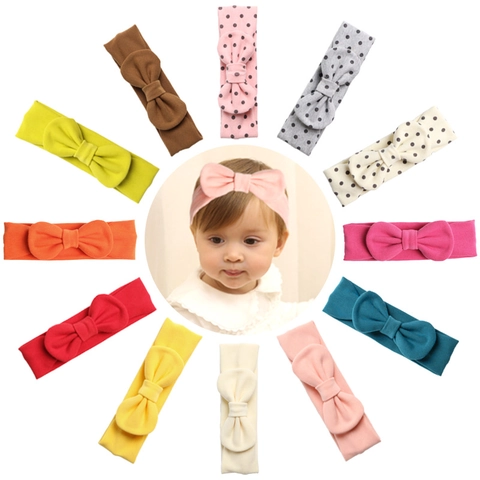 Fascia per Capelli con Fiocco in Cotone per Neonato Morbida Elastica a Pois Fascia Capelli per Bambina Accessori Foto Carina