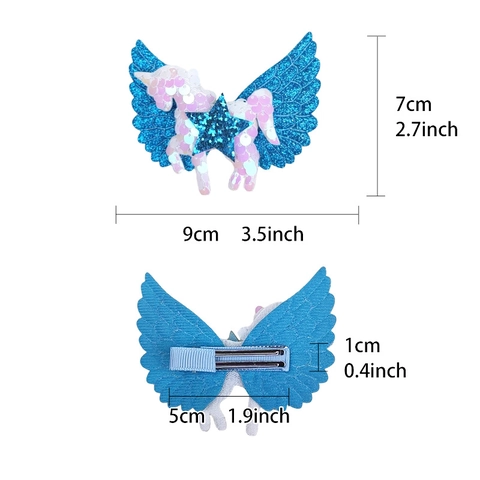 Süße Einhornflügel Haarspange Pailletten Glitzer Stern Pony Haarnadel Frisch Süß Mädchen Kinder Haarschmuck Funkelnde Clip