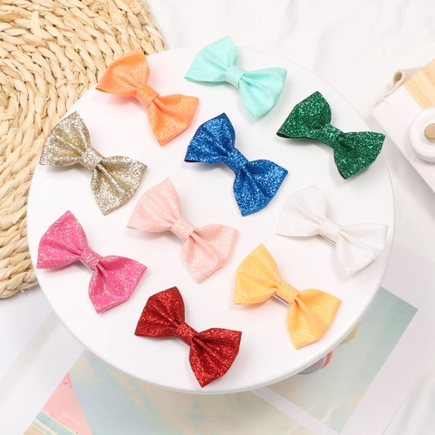 Kinder Glitzer Leder Schleife Haarspangen Süße Prinzessin Krokodilklemmen Funkelnde Haarschmuck Für Mädchen Damen Täglich Party