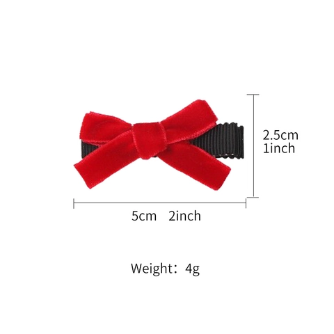 Handmade Velvet Bow Hair Clips For Girls Ribbon Wrapped Alligator Clips Solid Color Sweet Hair Accessories For Toddler Kids
