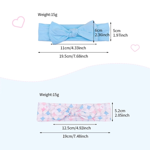 Baby Bow Headbands Soft Elastic Cotton Printed Rabbit Ear Hairbands For Newborn Infants Toddlers Sweet Hair Accessories