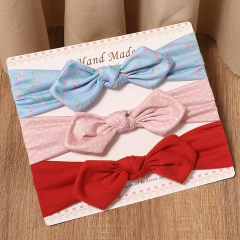 Baby Girl Floral Polka Dot Bow Headbands Elastic Cotton Hair Band For Infant Toddler Cute Hair Accessories Collection