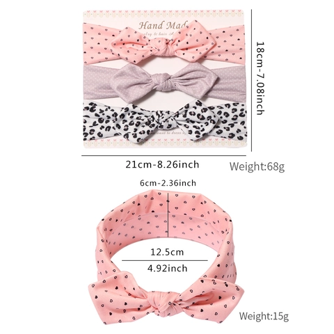 Fasce per Capelli con Fiocco per Neonata Elastiche con Stampa Leopardata Cuore Pois Accessori per Capelli in Morbido Tessuto per Bambini