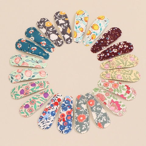 Vintage Floral Stoff Bezogen BB Haarclips Für Mädchen Handgemachte Süße Pastoral Muster Haarnadel Für Kinder Täglich Haarschmuck