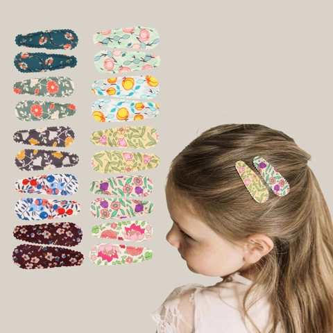 Vintage Floral Stoff Bezogen BB Haarclips Für Mädchen Handgemachte Süße Pastoral Muster Haarnadel Für Kinder Täglich Haarschmuck