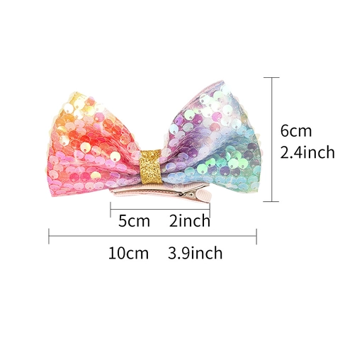 Mädchen Große Irisierende Pailletten Schleife Haarspangen Kinder Süße Prinzessin Bühne 3D Schleife Krokodilklemmen Haarschmuck