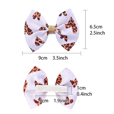 Valentine's Day Kids Girls Hair Clip Heart Pattern Bowknot Leopard Print Ribbon All Wrapped Crocodile Clip Boutique Hair Accessories