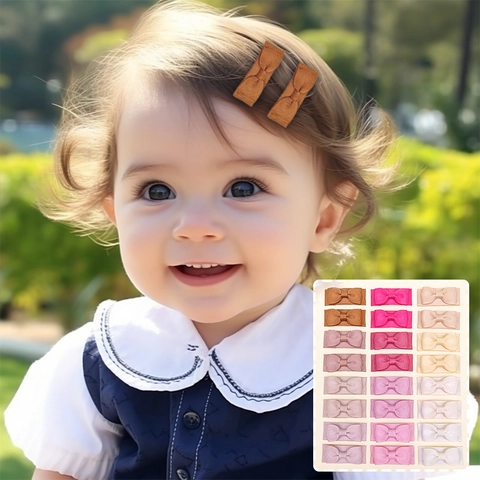 Handmade Grosgrain Ribbon Bow Hair Clips For Baby Girls Infants Toddlers Sweet Candy Color Decorative Hairpins Accessories