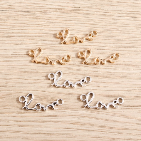 Alloy Love Letter Jewelry Connector Zinc Alloy DIY Findings For Necklace Bracelet Making Romantic Women Accessories