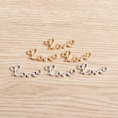 Alloy Love Letter Jewelry Connector Zinc Alloy DIY Findings For Necklace Bracelet Making Romantic Women Accessories
