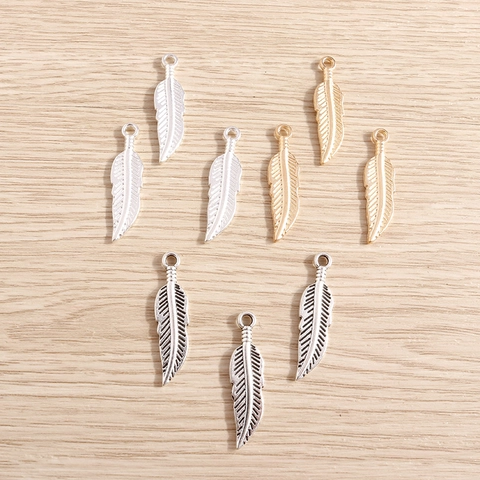 Legering Veer Blad Hangers DIY Sieraden Maken Charms Vergulde Metalen Handwerk Accessoires Voor Ketting Armband Sieraden