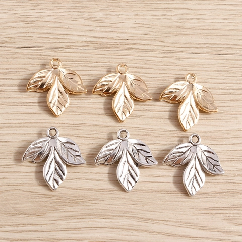 Retro Alloy Leaf Clover Pendants For DIY Jewelry Making Simple Metal Plant Style Accessories For Necklace Bracelet Crafting