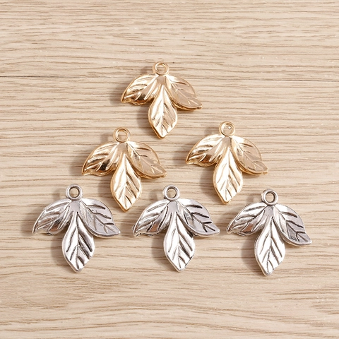 Retro Alloy Leaf Clover Pendants For DIY Jewelry Making Simple Metal Plant Style Accessories For Necklace Bracelet Crafting