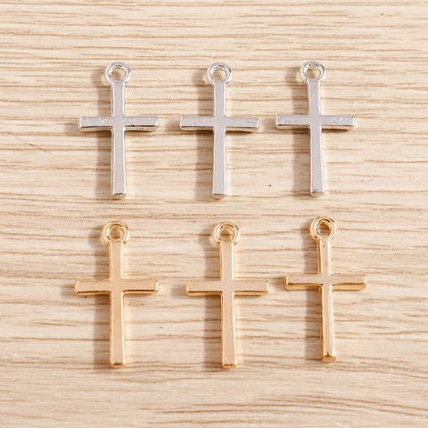 Minimalistische Galvanisierte Legierung Kreuz Anhänger Für DIY Schmuckherstellung Halsketten Armbänder Religiöse Metall Kreuz Zubehör