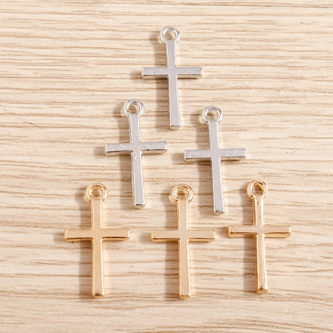 Minimalistische Galvanisierte Legierung Kreuz Anhänger Für DIY Schmuckherstellung Halsketten Armbänder Religiöse Metall Kreuz Zubehör