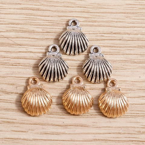 Vintage Alloy Shell Scallop Pendant For DIY Jewelry Making Accessories Fashion Clothing Decoration Gold Silver Mixed Color Charm