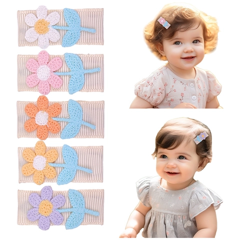 Set Fermagli per Capelli Quadrati per Bambini Fatti a Mano in Stoffa Ricamo Floreale Forcine Dolci Fermagli Ricoperti di Nastro