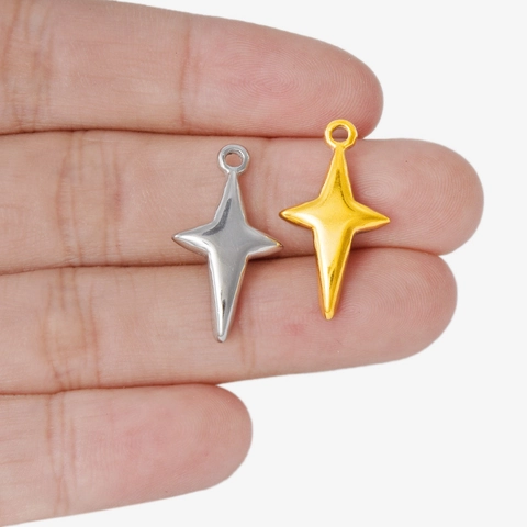 Ciondolo a Quattro Punte in Acciaio Inossidabile 304 Solo Senza Catena Per Creazione di Gioielli DIY Accessori per Collana