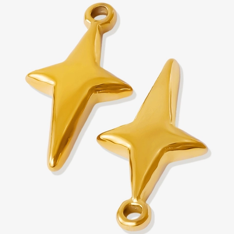 Ciondolo a Quattro Punte in Acciaio Inossidabile 304 Solo Senza Catena Per Creazione di Gioielli DIY Accessori per Collana