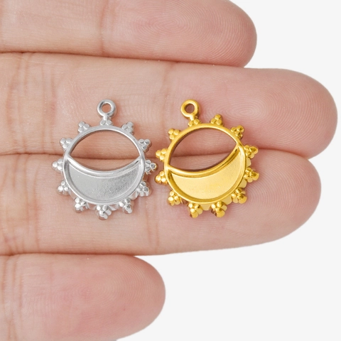 Pendente Solo 304 Acciaio Inossidabile Sole Luna Svuotato Celeste Irregolare Fai da Te Accessorio per Gioielli Donna Uomo