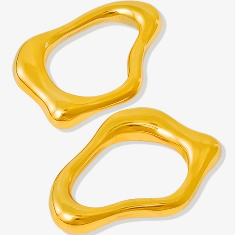 Colgante Geométrico Orgánico Irregular de Acero Inoxidable 304 Minimalista Aspecto de Metal Líquido Accesorio Joyería para Mujer