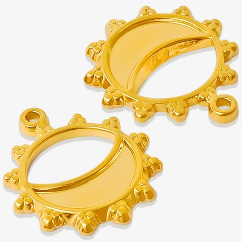 Pendente Solo 304 Acciaio Inossidabile Sole Luna Svuotato Celeste Irregolare Fai da Te Accessorio per Gioielli Donna Uomo