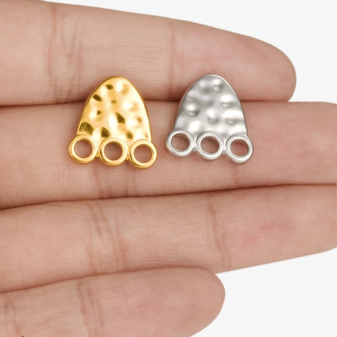 Edelstahl Gehämmert Geometrisch Dreieck Ohrstecker 18K Vergoldet Vintage Minimalistischer Schmuck Für Damen Geschenk