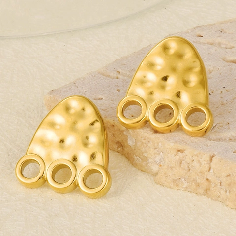 Edelstahl Gehämmert Geometrisch Dreieck Ohrstecker 18K Vergoldet Vintage Minimalistischer Schmuck Für Damen Geschenk