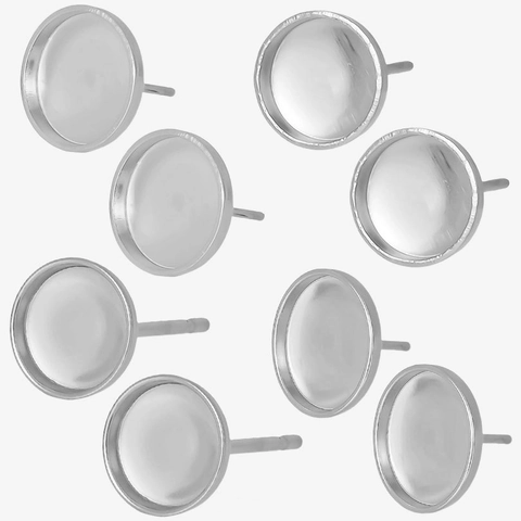 304 Edelstahl Runde Ohrstecker Für Damen DIY Schmuckherstellung Lünette Tablett Minimalistische Kalte Stil Ohrringe Basis Zubehör