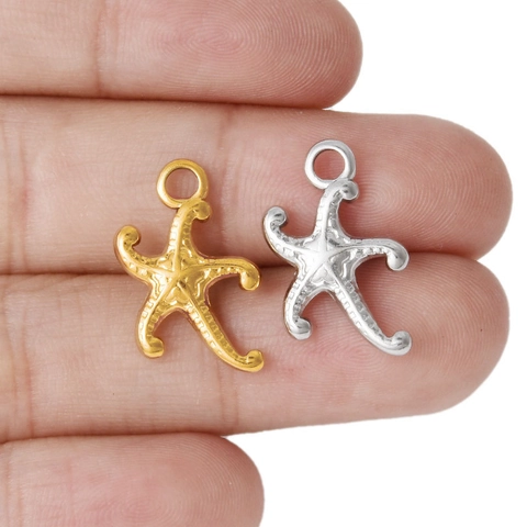 Colgante de Estrella de Mar de Acero Inoxidable 304 Estilo Oceano Dijes para Collar Pulsera Pendientes Accesorios Joyería