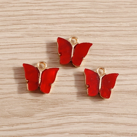 Colgantes de Aleación de Mariposa Coloridos para Hacer Joyas de Bricolaje Dijes de Mariposa con Incrustaciones de Acrílico para Collar Pendiente