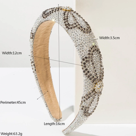 Diadema Acolchada de Lujo con Strass para Mujer Elegante Patrón Floral Diadema Ancha Estilo Coreano Accesorios para el Cabello Fiesta