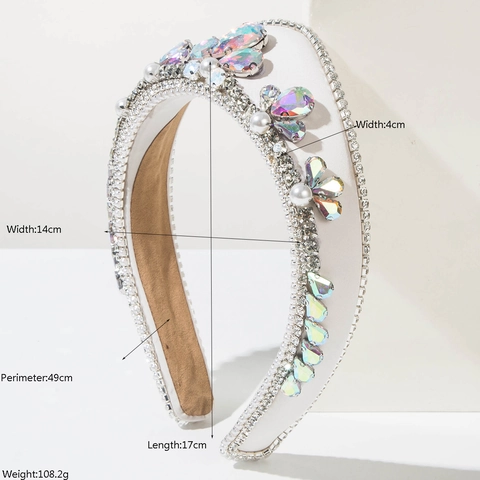Luxurious Handcrafted Padded Headband With Butterfly Rhinestone Imitation Artificial Pearl Satin Fabric Hair Band For Women Wedding Party Elegant Hair Accessories